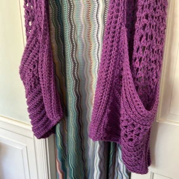 Festival Perfect Pocket Scandinavian Euro Wrap Open Knit Slouchy Pocket Artisan - Picture 10 of 16